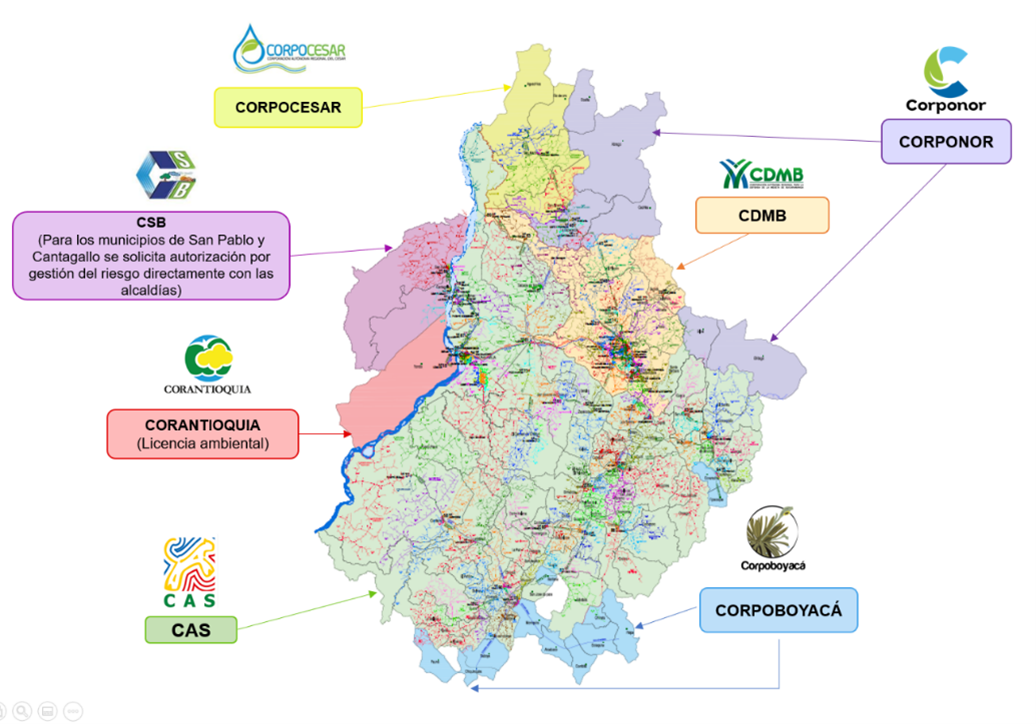 Mapa corporaciones ambientales por región Mapa corporaciones ambientales por región